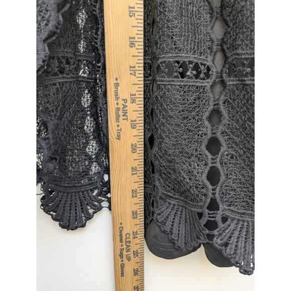 Anthropologie Maeve Auralis Black Studded Grunge Lace Blouse Size Small - Picture 12 of 13